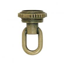  90/2352 - 3/8 IP Screw Collar Loop With Ring; 25lbs Max; Antique Brass Finish