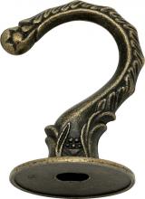  90/441 - Die Cast Large Swag Hook; Antique Brass Finish; Kit Contains 1 Hook And Hardware; 10lbs Max