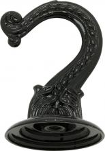  90/442 - Die Cast Large Swag Hook; Black Finish; Kit Contains 1 Hook And Hardware; 10lbs Max