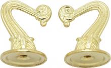  90/450 - Die Cast Swag Hook Kit; Brass Plated Finish; Kit Contains 2 Hooks With Hardware; 10lbs Max