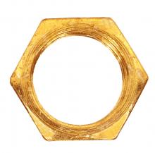  90/591 - Steel Locknut; 1/4 IP; 11/16" Hexagon; 1/8" Thick; Brass Plated Finish