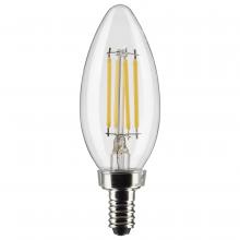  S21821 - 4 Watt B11 LED; Clear; Candelabra Base; 3000K; 350 Lumens; 120 Volt; 4-Pack