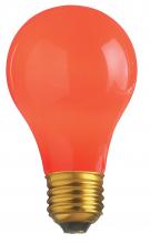  S4984 - 60 Watt A19 Incandescent; Ceramic Red; 2000 Average rated hours; Medium base; 130 Volt