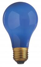  S6092 - 25 Watt A19 Incandescent; Ceramic Blue; 1000 Average rated hours; 80 Lumens; Medium base; 130 Volt