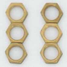  S70/621 - 6 Brass Locknuts; 1/8 IPS