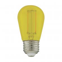  S8025 - 1 Watt; S14 LED Filament; Yellow Transparent Glass Bulb; E26 Base; 120 Volt; Non-Dimmable; Pack of 4