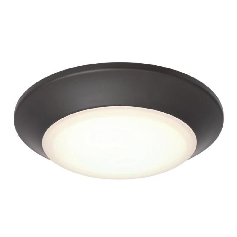 6 in. 11W Dimmable LED Surface Mount with Color Temperature Selection Black-Bronze Finish Frosted