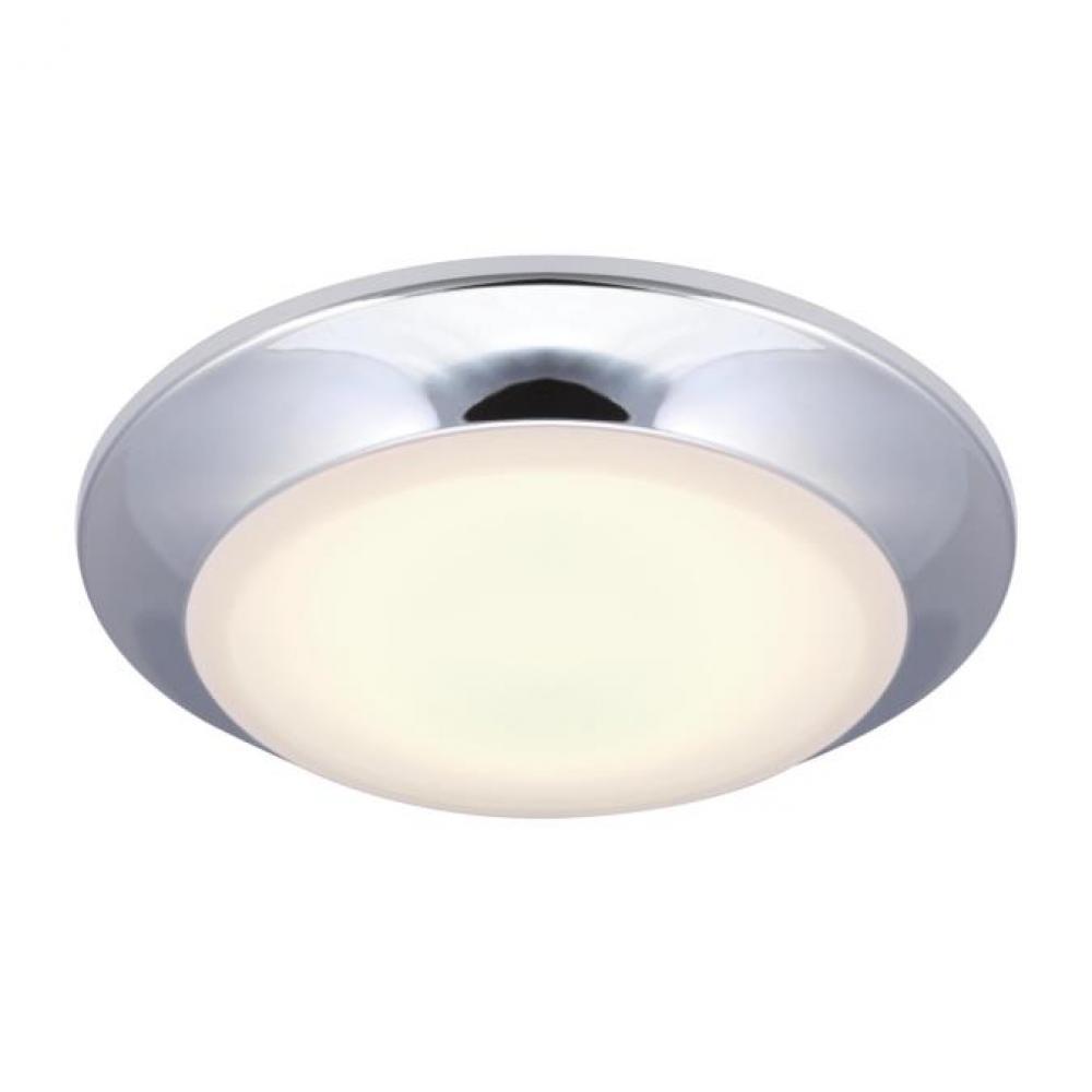 7.5 in. 16W Dimmable LED Surface Mount with Color Temperature Selection Chrome Finish Frosted