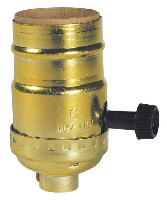 2-Circuit Turn-Knob Socket Brass Finish