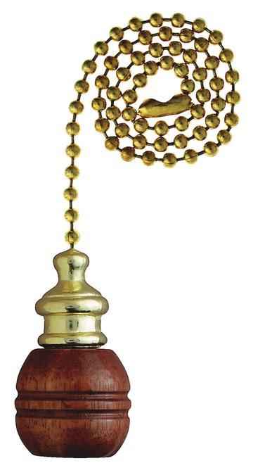 Sculptured Walnut Wooden Ball Polished Brass Finish