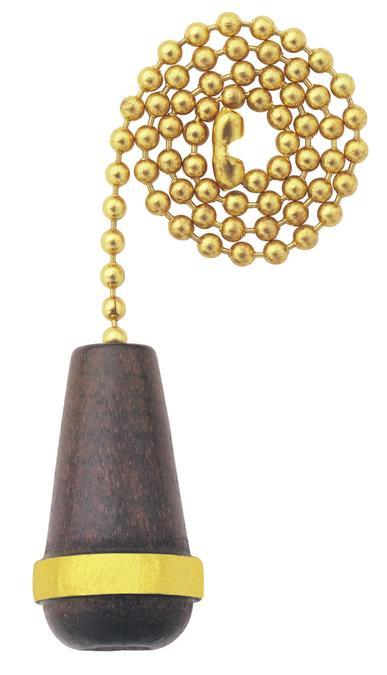Walnut Wooden Cone Polished Brass Finish