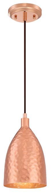  6105400 - Mini Pendant Hammered Copper Finish