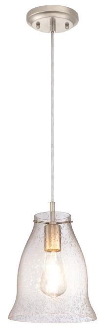 6106000 - Mini Pendant Brushed Nickel Finish Clear Seeded Glass