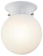  6107000 - 6 in. 8W LED Flush White Finish White Opal Glass Globe