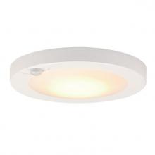  6111700 - 6 in. 7W LED Flush with Motion Sensor White Finish White Frosted Shade, 3000K