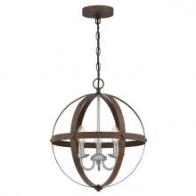  6116000 - 3 Light Chandelier Walnut Finish with Brushed Nickel Accents