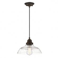  6116600 - Pendant Oil Rubbed Bronze Finish with Highlights Clear Seeded Glass
