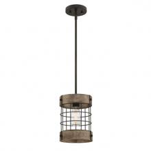  6118000 - Pendant Oil Rubbed Bronze Finish with Vintage Pine Accents Cage Shade