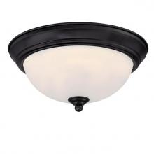  6118600 - 11 in. 15W LED Flush Matte Black Finish Frosted Glass