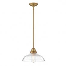  6132400 - Pendant Brushed Brass Finish Clear Seeded Glass