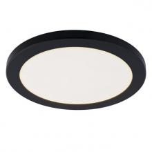  6133400 - 12 in. 22W Dimmable LED Flush with Color Temperature Selection Black Finish White Acrylic Shade