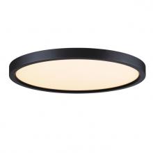  6133600 - 15 in. 30W Dimmable LED Flush with Color Temperature Selection Black Finish White Acrylic Shade