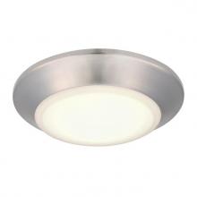  6133900 - 6 in. 11W Dimmable LED Surface Mount with Color Temperature Selection Brushed Nickel Finish Frosted