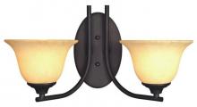  6222100 - 2 Light Wall Fixture Oil Rubbed Bronze Finish Burnt Scavo Glass