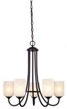 Westinghouse 6224000 - 5 Light Chandelier Espresso Finish White Alabaster Glass