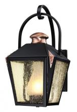  6312300 - Wall Fixture Matte Black Finish with Copper Accents Clear Seeded Glass
