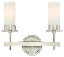  6327200 - 2 Light Wall Fixture Brushed Nickel Finish Frosted Opal Glass