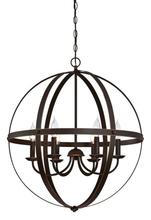  6328200 - 6 Light Chandelier Oil Rubbed Bronze Finish with Highlights