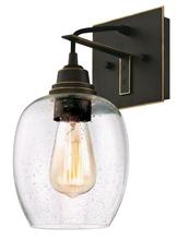  6333200 - 1 Light Wall Fixture Oil Rubbed Bronze Finish with Highlights Clear Seeded Glass