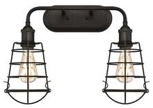  6337700 - 2 Light Wall Fixture Oil Rubbed Bronze Finish Cage Shades