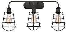  6338000 - 3 Light Wall Fixture Oil Rubbed Bronze Finish Cage Shades