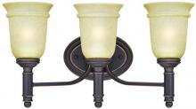  6342800 - 3 Light Wall Fixture Oil Rubbed Bronze Finish with Highlights Mocha Scavo Glass
