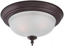  6344500 - 13 in. 2 Light Flush Oil Rubbed Bronze Finish Frosted Swirl Glass