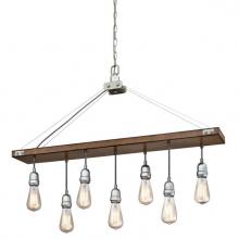  6351500 - 7 Light Chandelier Barnwood Finish with Galvanized Steel Accents