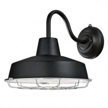  6359600 - Dimmable LED Wall Fixture with Dusk to Dawn Sensor Textured Black Finish Removable Nickel Luster