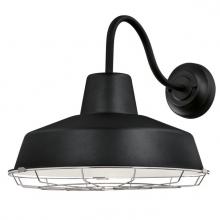  6359800 - Dimmable LED Wall Fixture Textured Black Finish Removable Nickel Luster Cage