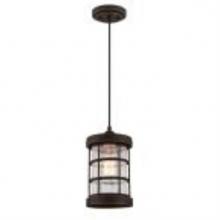  6361500 - Mini Pendant Oil Rubbed Bronze Finish with Highlights Clear Crackle Glass