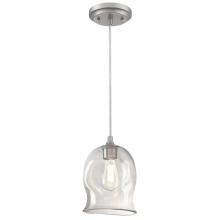  6366100 - Mini Pendant Brushed Nickel Finish Clear Indented Glass