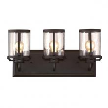  6368100 - 3 Light Wall Fixture Oil Rubbed Bronze Finish Clear Seeded Glass