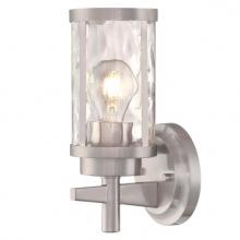  6368300 - 1 Light Wall Fixture Brushed Nickel Finish Clear Water Glass