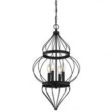 Westinghouse 6368600 - 4 Light Chandelier Matte Black Finish