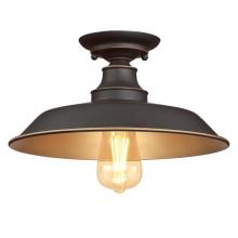  6370300 - 12 in. 1 Light Semi-Flush Oil Rubbed Bronze Finish with Highlights