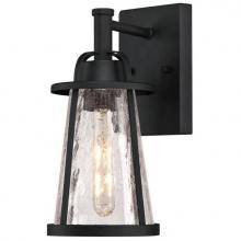  6373400 - Wall Fixture Textured Black Finish Clear Crackle Glass