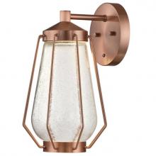  6373500 - Dimmable LED Wall Fixture Washed Copper Finish Clear Seeded Glass