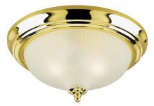  6430200 - 13 in. 2 Light Flush Polished Brass Finish Frosted Swirl Glass