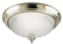  6430400 - 11 in. 1 Light Flush Brushed Nickel Finish Frosted Swirl Glass